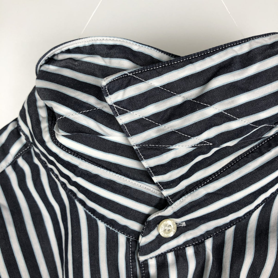 Lacoste long-sleeved cotton striped shirt, men's size M (approx.) cotton gray type Vintage Second Hand