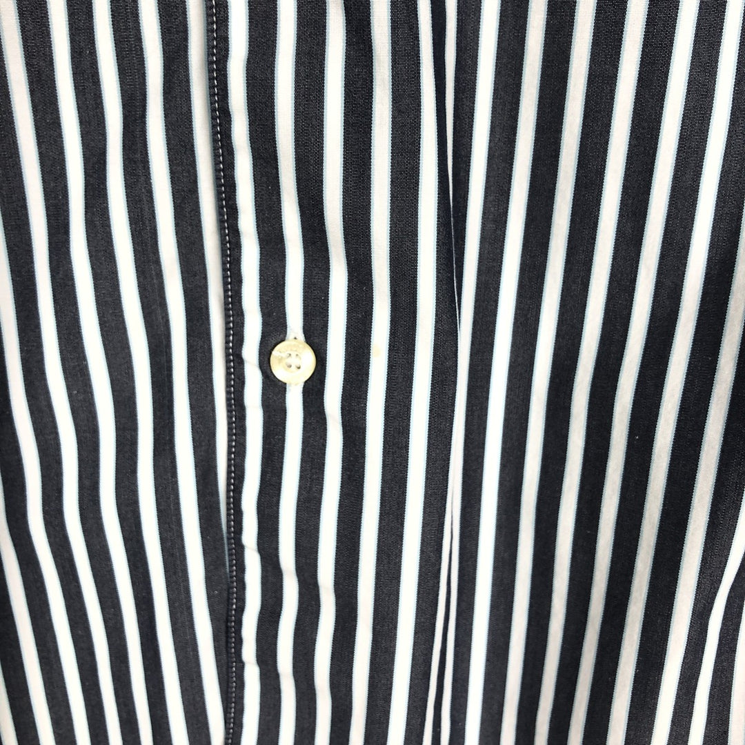 Lacoste long-sleeved cotton striped shirt, men's size M (approx.) cotton gray type Vintage Second Hand