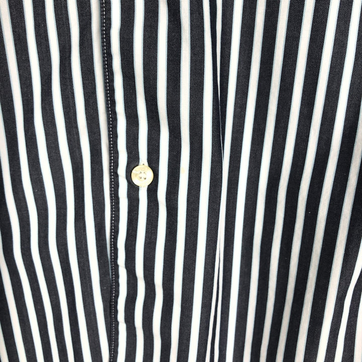 Lacoste long-sleeved cotton striped shirt, men's size M (approx.) cotton gray type Vintage Second Hand