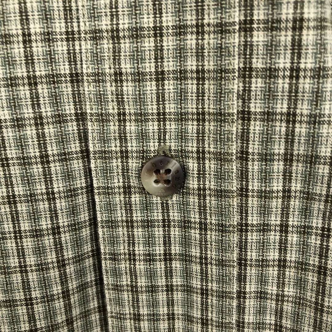 Timberland long-sleeved button-down check shirt, men's size L (approx.) cotton Khaki type sage green Vintage Second Hand