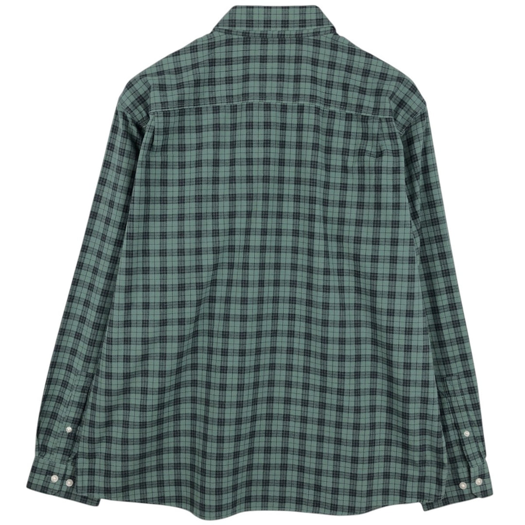 LLBean Traditional Fit Long-Sleeve Cotton Check Shirt, Men's Size XL (approx.) cotton Green type dark green Vintage Second Hand