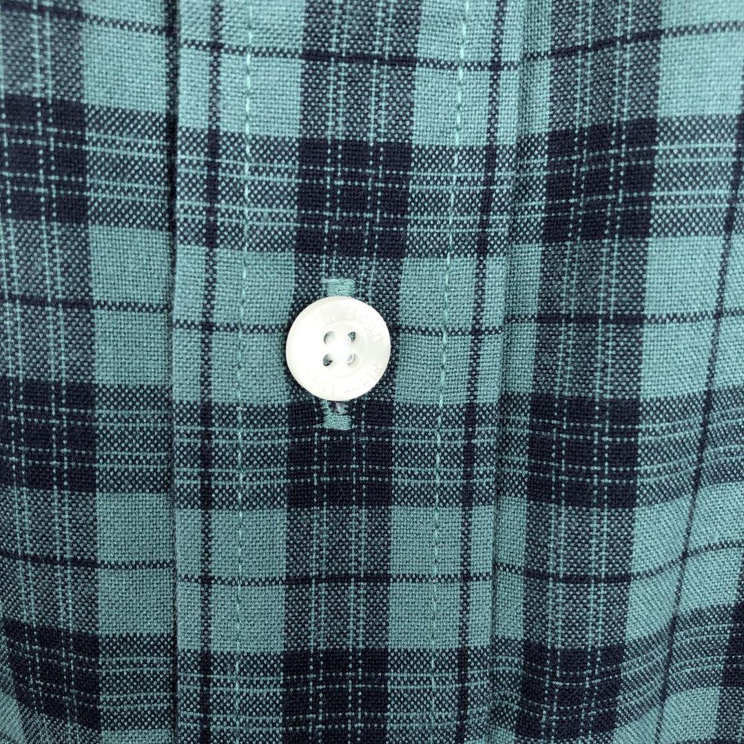 LLBean Traditional Fit Long-Sleeve Cotton Check Shirt, Men's Size XL (approx.) cotton Green type dark green Vintage Second Hand