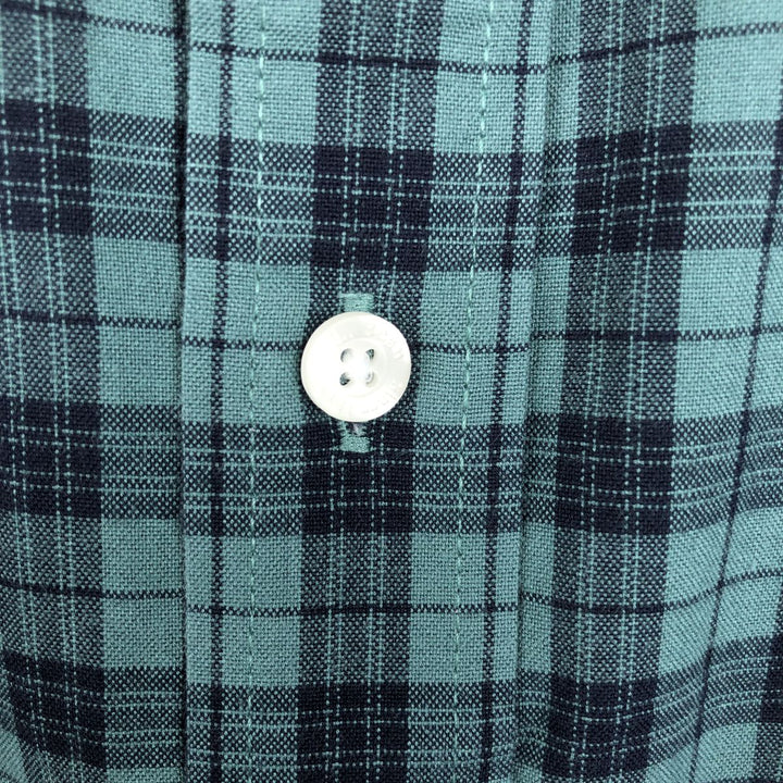 LLBean Traditional Fit Long-Sleeve Cotton Check Shirt, Men's Size XL (approx.) cotton Green type dark green Vintage Second Hand