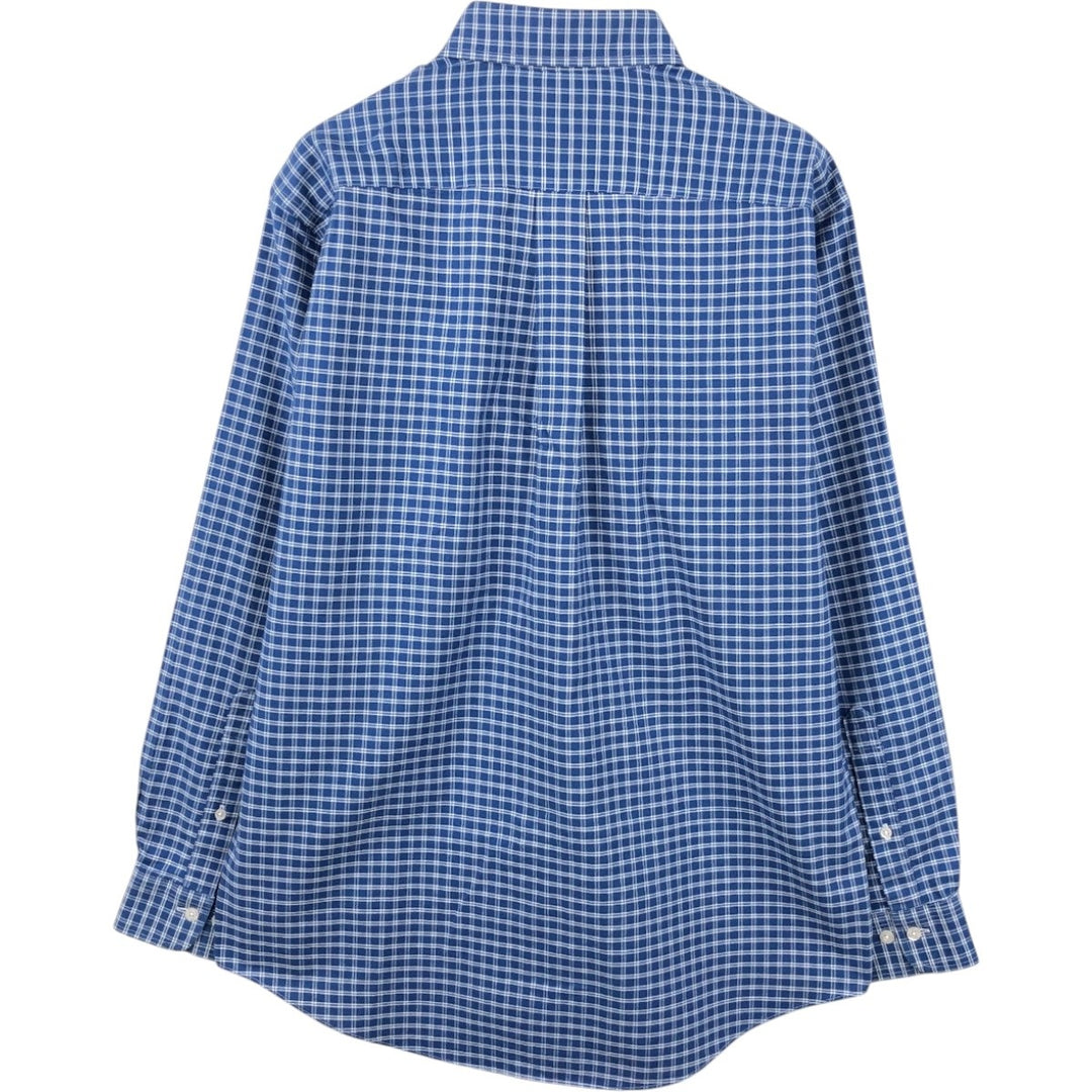 Brooks Brothers Est.1818 Long Sleeve Button-Down Check Shirt, Men's Size M Supima Cotton blue type Vintage Second Hand
