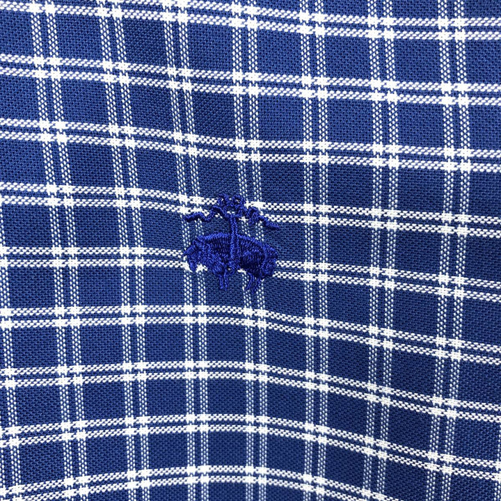 Brooks Brothers Est.1818 Long Sleeve Button-Down Check Shirt, Men's Size M Supima Cotton blue type Vintage Second Hand