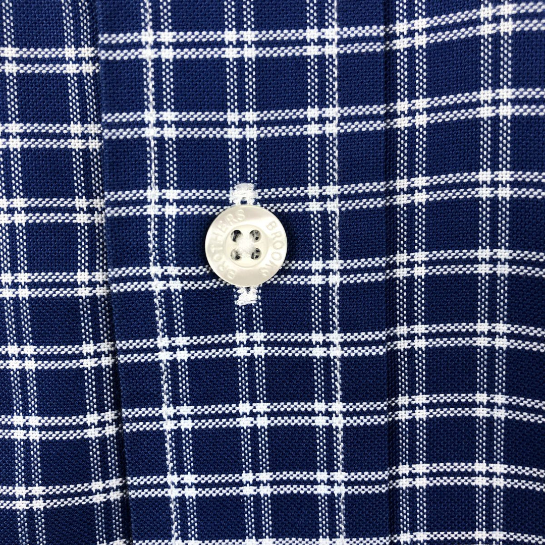 Brooks Brothers Est.1818 Long Sleeve Button-Down Check Shirt, Men's Size M Supima Cotton blue type Vintage Second Hand
