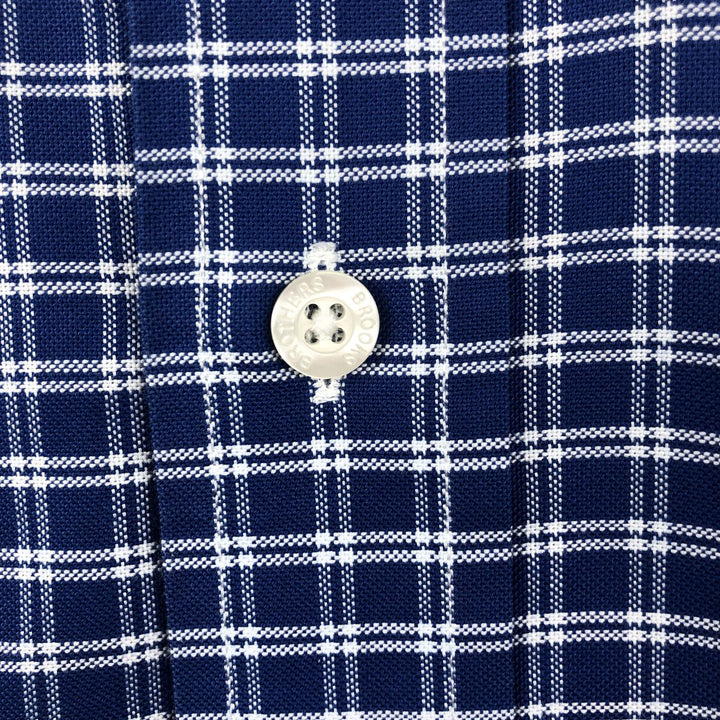 Brooks Brothers Est.1818 Long Sleeve Button-Down Check Shirt, Men's Size M Supima Cotton blue type Vintage Second Hand