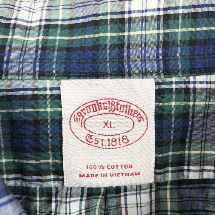 Brooks Brothers Est.1818 Long Sleeve Button-Down Check Shirt, Men's XL cotton blue type Vintage Second Hand