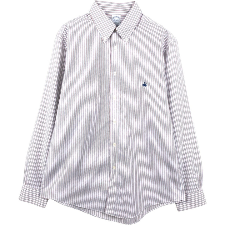 Brooks Brothers Est.1818 REGENT Long Sleeve Button-Down Striped Shirt, Men's Size L Supima Cotton white type Vintage Second Hand