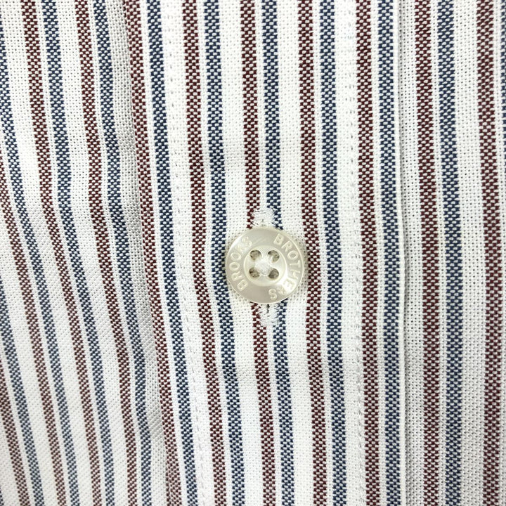 Brooks Brothers Est.1818 REGENT Long Sleeve Button-Down Striped Shirt, Men's Size L Supima Cotton white type Vintage Second Hand