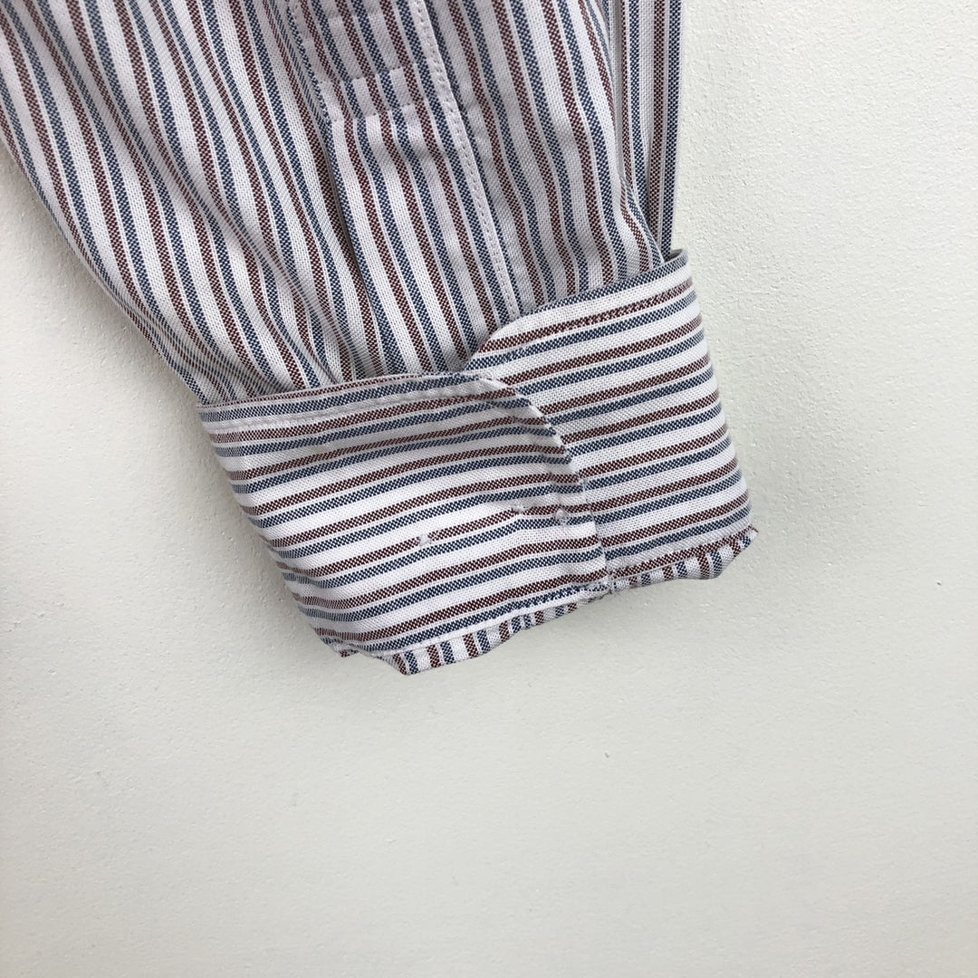 Brooks Brothers Est.1818 REGENT Long Sleeve Button-Down Striped Shirt, Men's Size L Supima Cotton white type Vintage Second Hand