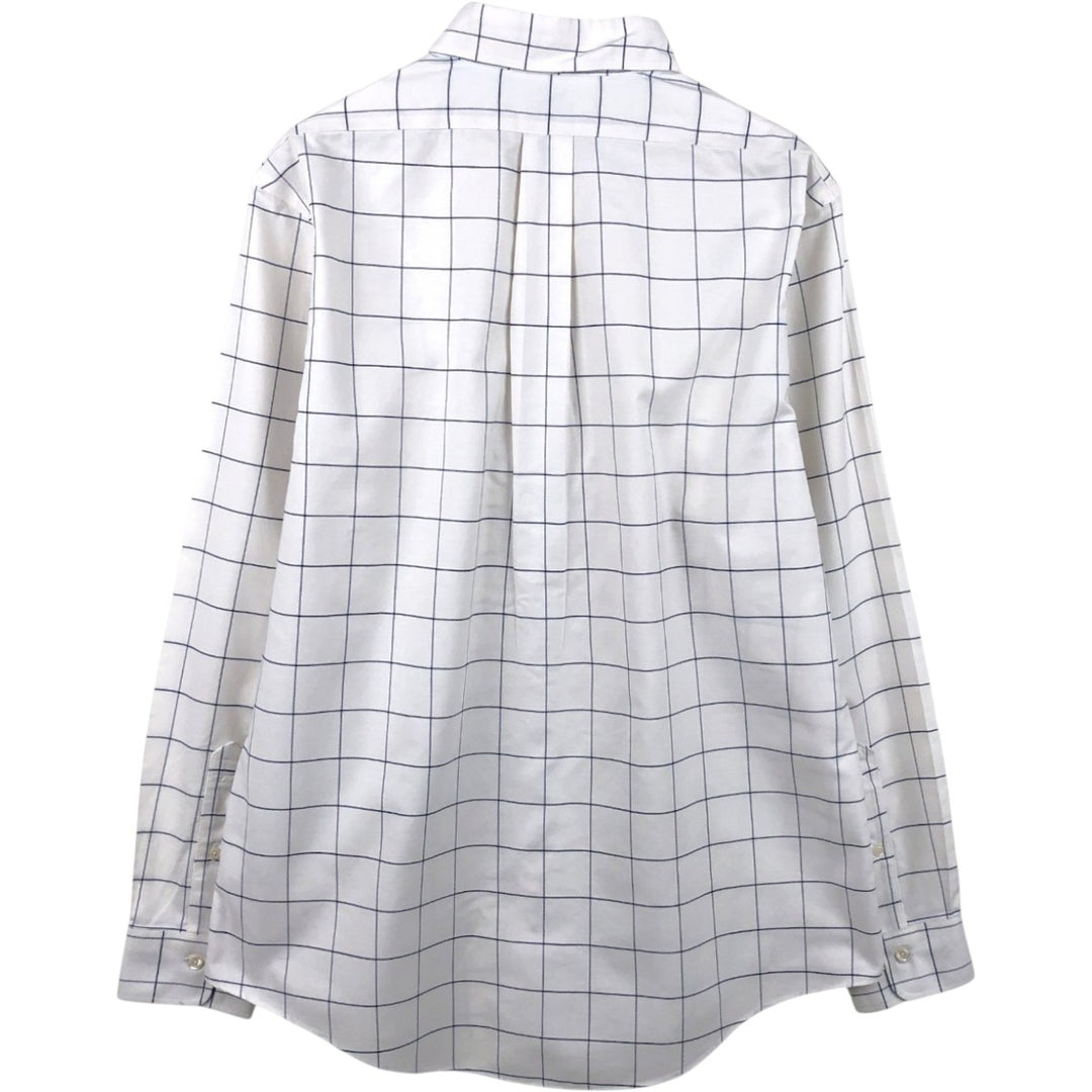 Brooks Brothers 1818 REGENT Long Sleeve Button-Down Check Shirt, Men's Size L Supima Cotton white type Vintage Second Hand