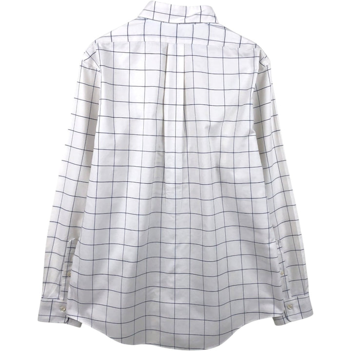 Brooks Brothers 1818 REGENT Long Sleeve Button-Down Check Shirt, Men's Size L Supima Cotton white type Vintage Second Hand