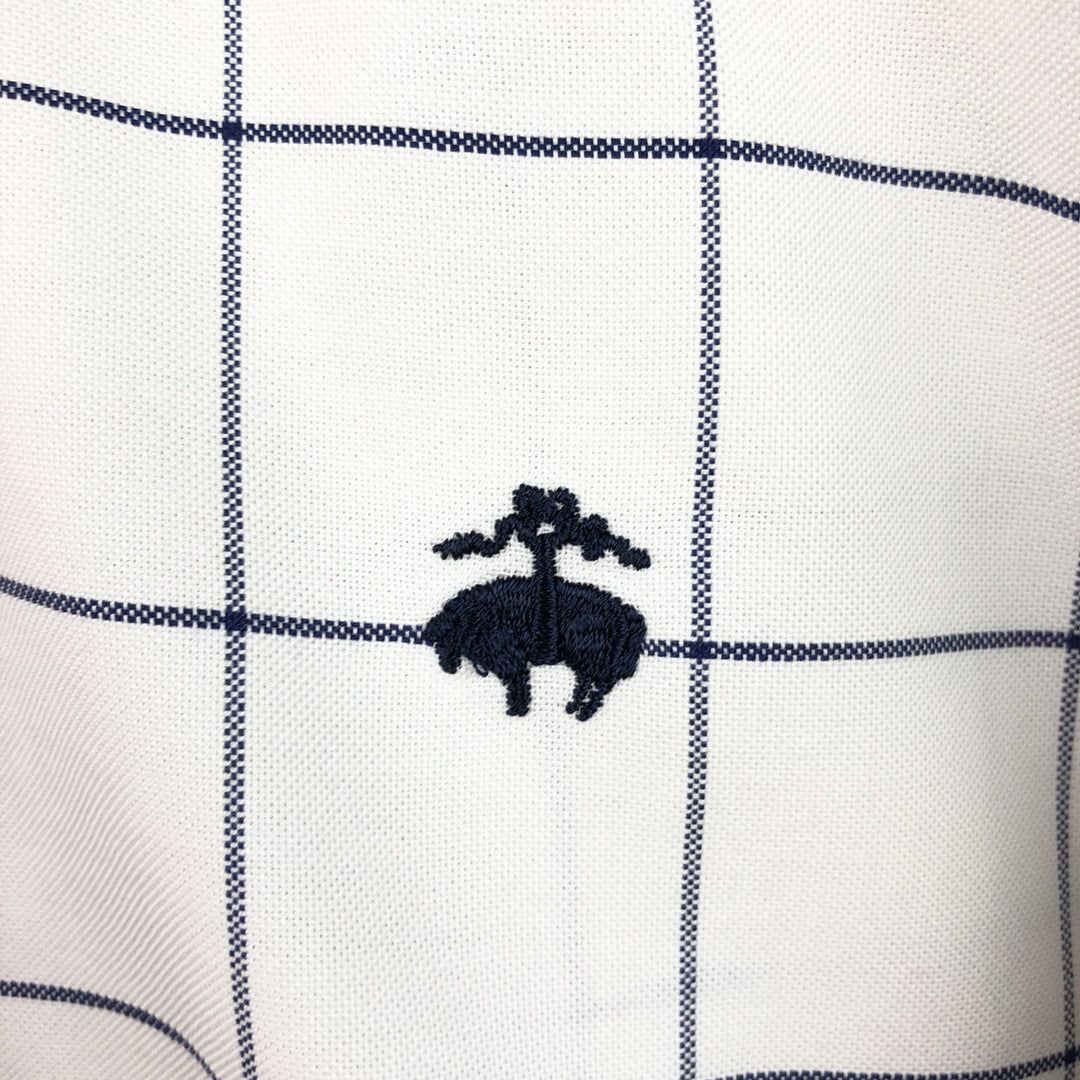 Brooks Brothers 1818 REGENT Long Sleeve Button-Down Check Shirt, Men's Size L Supima Cotton white type Vintage Second Hand