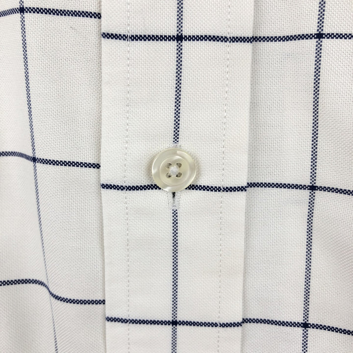 Brooks Brothers 1818 REGENT Long Sleeve Button-Down Check Shirt, Men's Size L Supima Cotton white type Vintage Second Hand