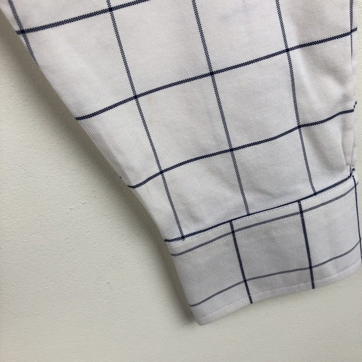 Brooks Brothers 1818 REGENT Long Sleeve Button-Down Check Shirt, Men's Size L Supima Cotton white type Vintage Second Hand