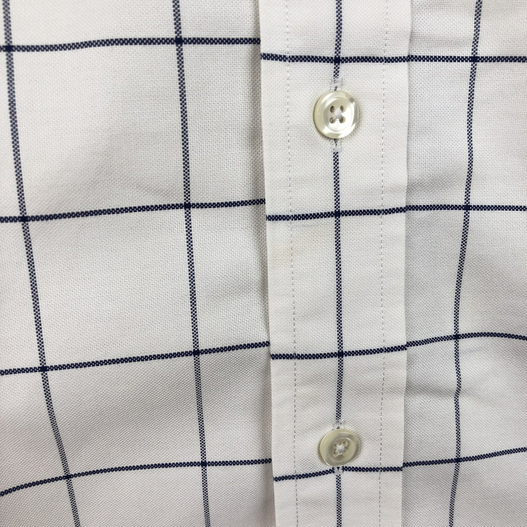 Brooks Brothers 1818 REGENT Long Sleeve Button-Down Check Shirt, Men's Size L Supima Cotton white type Vintage Second Hand