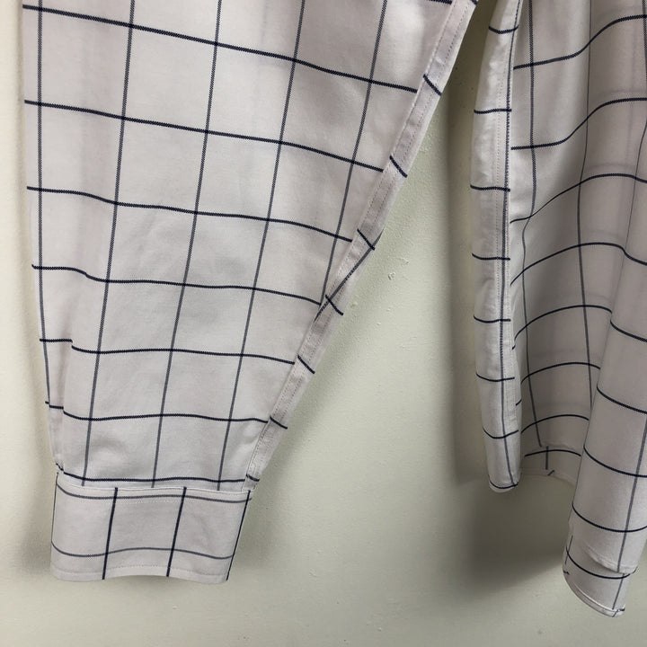 Brooks Brothers 1818 REGENT Long Sleeve Button-Down Check Shirt, Men's Size L Supima Cotton white type Vintage Second Hand