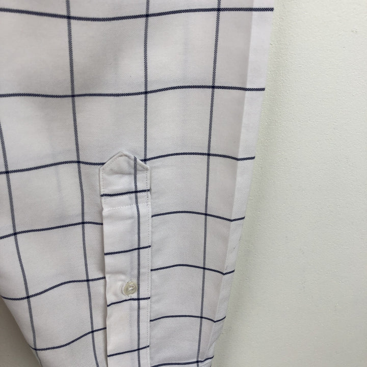 Brooks Brothers 1818 REGENT Long Sleeve Button-Down Check Shirt, Men's Size L Supima Cotton white type Vintage Second Hand
