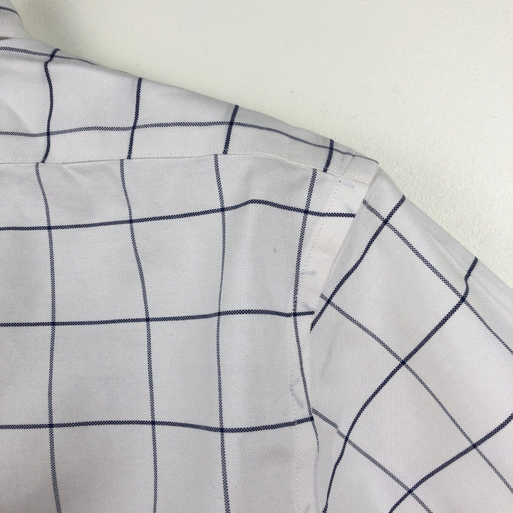 Brooks Brothers 1818 REGENT Long Sleeve Button-Down Check Shirt, Men's Size L Supima Cotton white type Vintage Second Hand