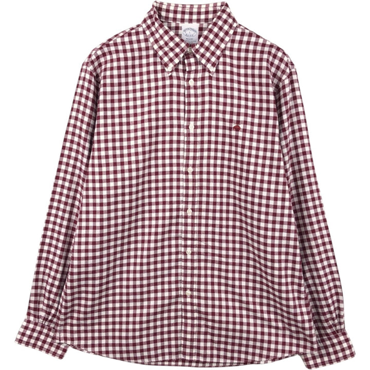 Brooks Brothers Est.1818 REGENT Gingham Check Long Sleeve Button-Down Check Shirt Men's Size L cotton red type Vintage Second Hand