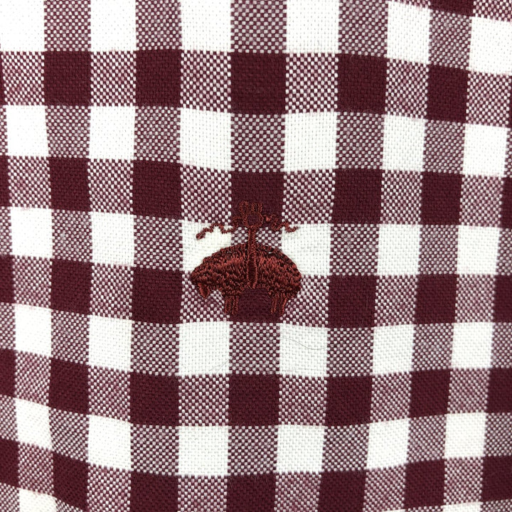 Brooks Brothers Est.1818 REGENT Gingham Check Long Sleeve Button-Down Check Shirt Men's Size L cotton red type Vintage Second Hand