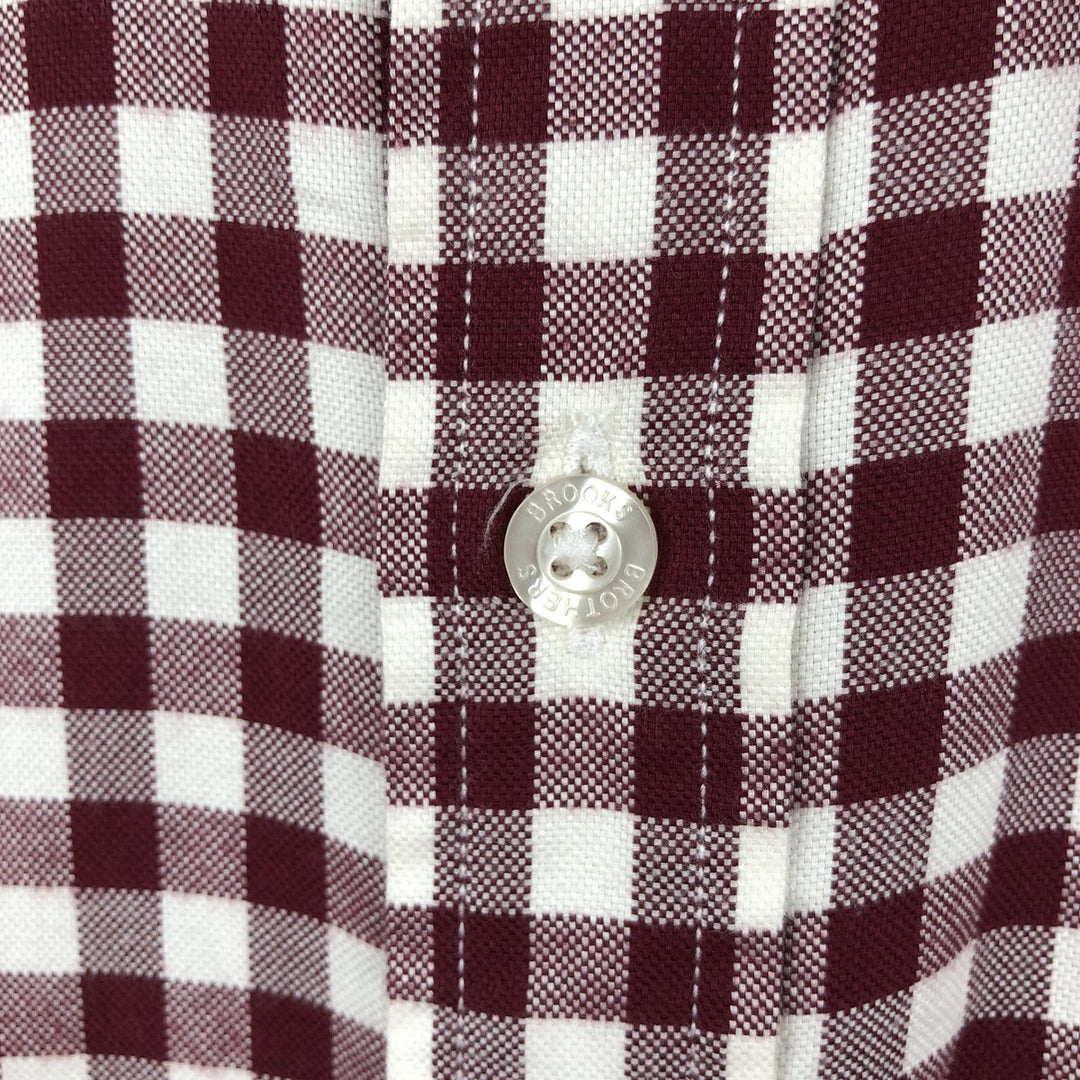 Brooks Brothers Est.1818 REGENT Gingham Check Long Sleeve Button-Down Check Shirt Men's Size L cotton red type Vintage Second Hand