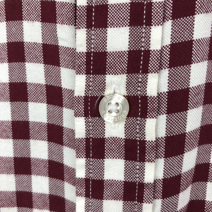 Brooks Brothers Est.1818 REGENT Gingham Check Long Sleeve Button-Down Check Shirt Men's Size L cotton red type Vintage Second Hand