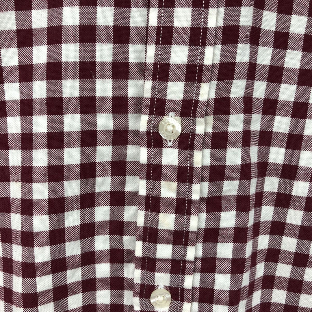 Brooks Brothers Est.1818 REGENT Gingham Check Long Sleeve Button-Down Check Shirt Men's Size L cotton red type Vintage Second Hand