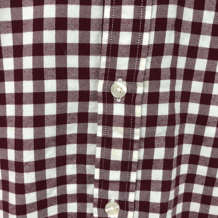 Brooks Brothers Est.1818 REGENT Gingham Check Long Sleeve Button-Down Check Shirt Men's Size L cotton red type Vintage Second Hand