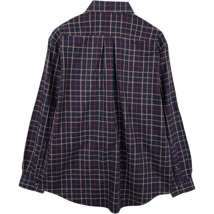 Brooks Brothers Long Sleeve Button-Down Check Shirt, Men's Size L cotton black type Vintage Second Hand