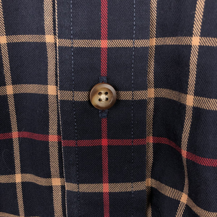 Brooks Brothers Long Sleeve Button-Down Check Shirt, Men's Size L cotton black type Vintage Second Hand