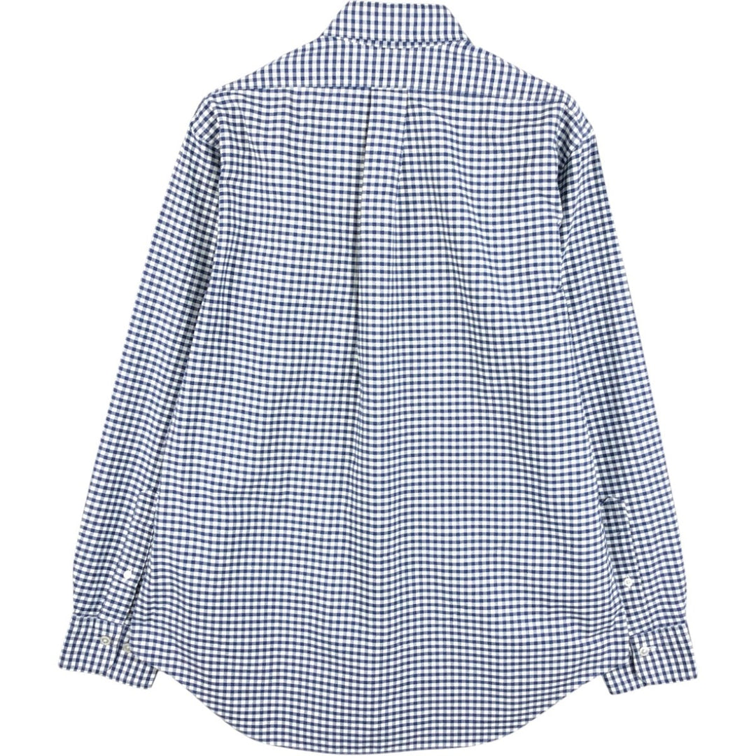 Brooks Brothers Est.1818 REGENT Gingham Check Long-Sleeve Button-Down Check Shirt, Made in USA, Men's Size M (approx.) Supima Cotton navy blue type Vintage Second Hand