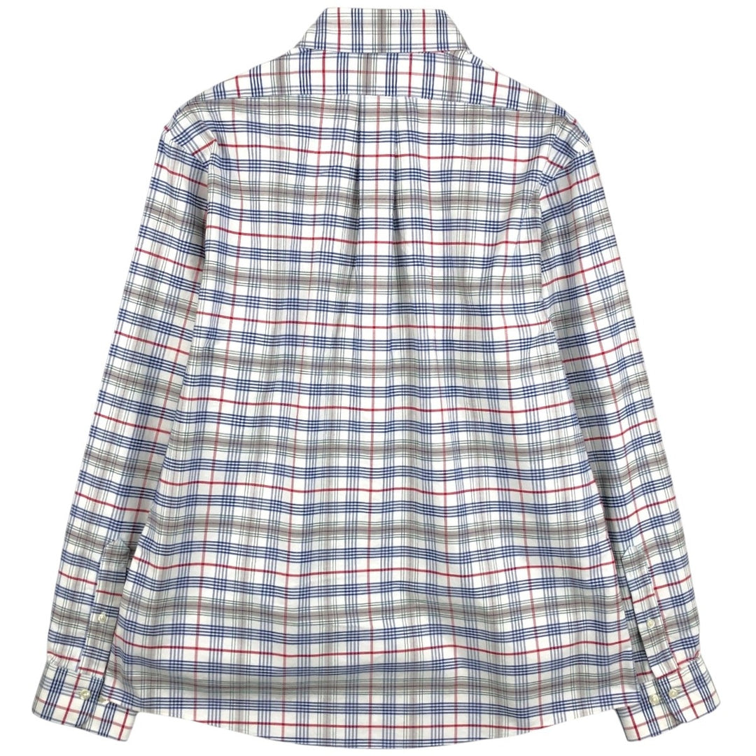 Brooks Brothers 1818 REGENT Long Sleeve Button-Down Check Shirt, Men's Size L cotton blue type Vintage Second Hand