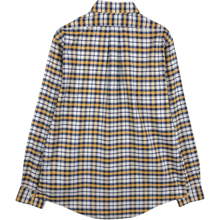 Brooks Brothers 1818 REGENT Long Sleeve Button-Down Check Shirt, Men's Size L Supima Cotton navy blue type Vintage Second Hand