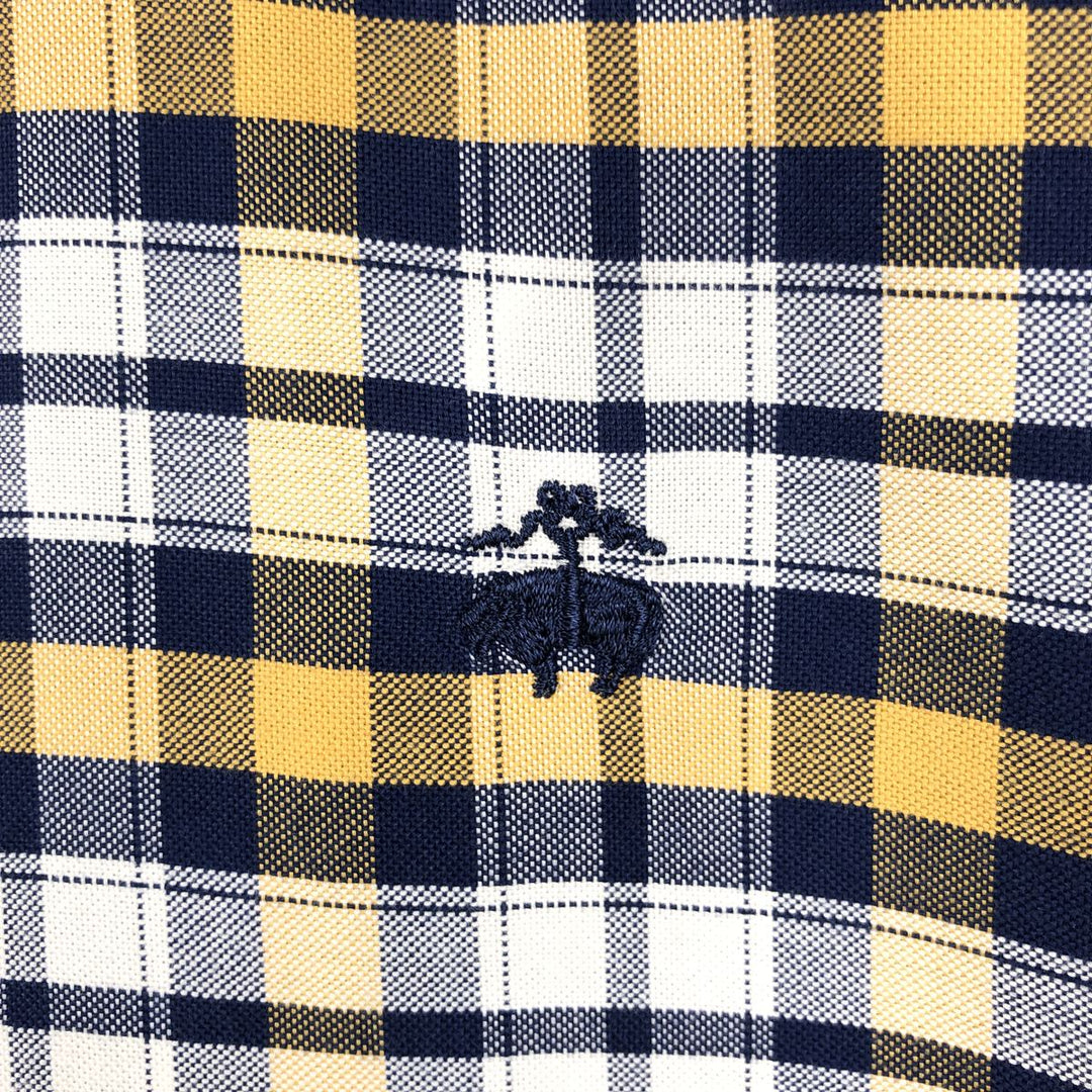 Brooks Brothers 1818 REGENT Long Sleeve Button-Down Check Shirt, Men's Size L Supima Cotton navy blue type Vintage Second Hand