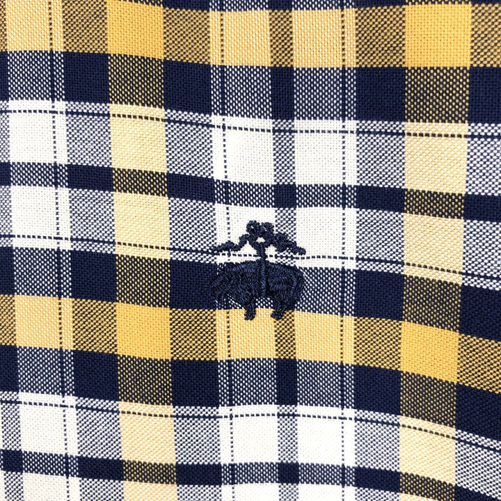 Brooks Brothers 1818 REGENT Long Sleeve Button-Down Check Shirt, Men's Size L Supima Cotton navy blue type Vintage Second Hand