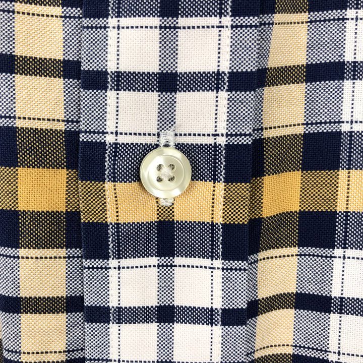 Brooks Brothers 1818 REGENT Long Sleeve Button-Down Check Shirt, Men's Size L Supima Cotton navy blue type Vintage Second Hand