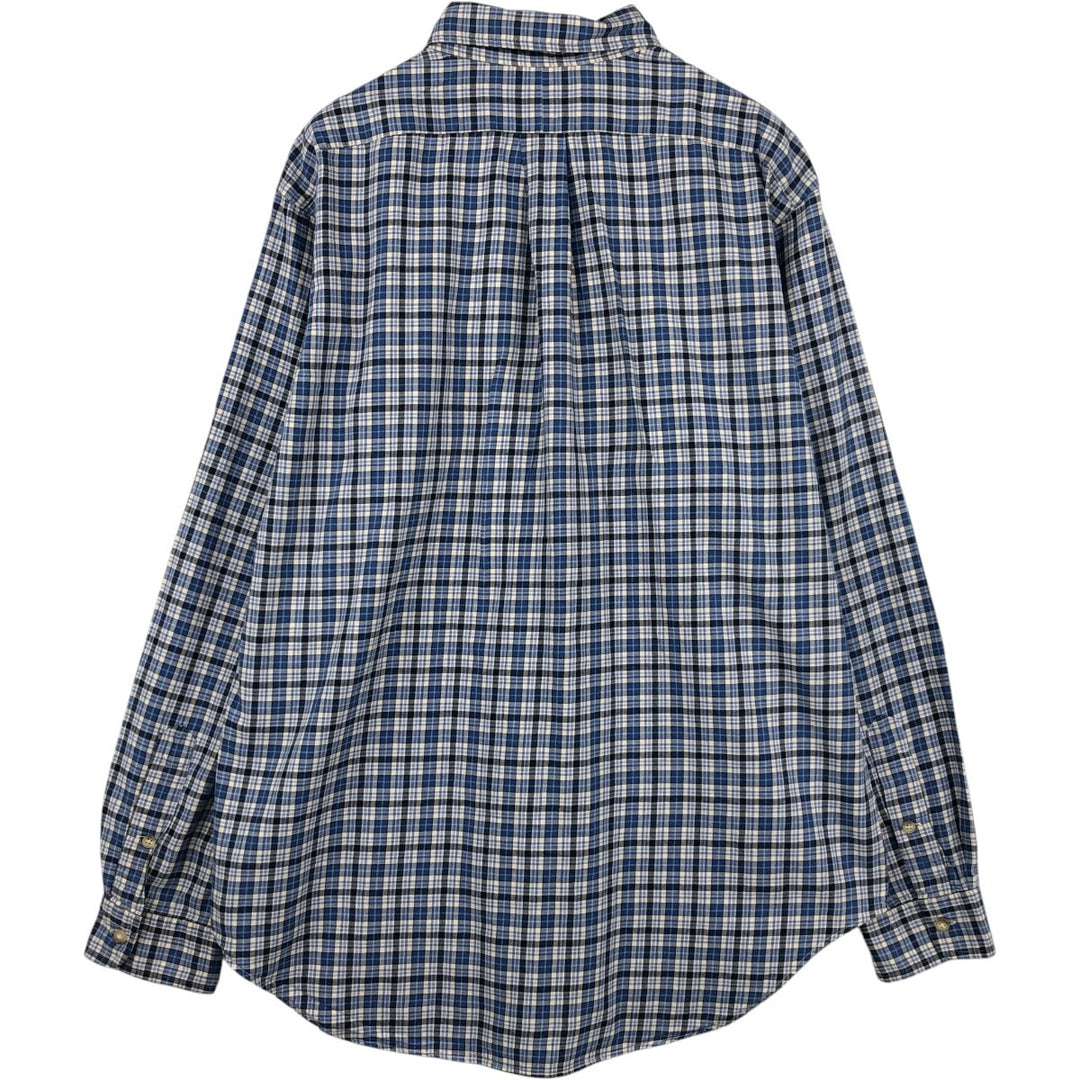 Ralph Lauren Classic Fit Long Sleeve Button Down Check Shirt, Men's Size L cotton blue type Vintage Second Hand