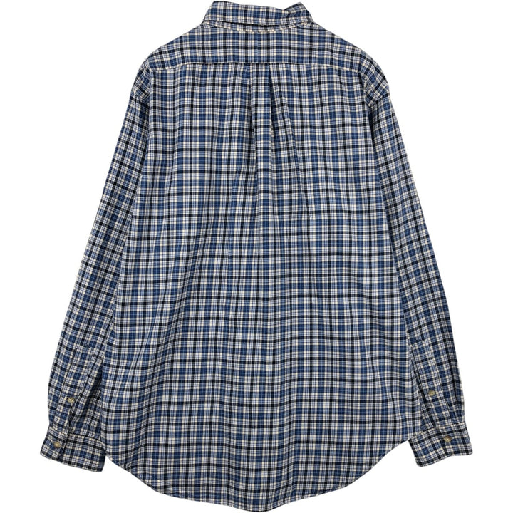 Ralph Lauren Classic Fit Long Sleeve Button Down Check Shirt, Men's Size L cotton blue type Vintage Second Hand
