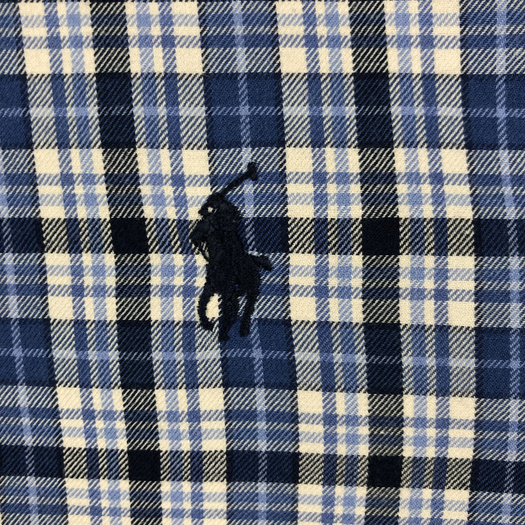 Ralph Lauren Classic Fit Long Sleeve Button Down Check Shirt, Men's Size L cotton blue type Vintage Second Hand