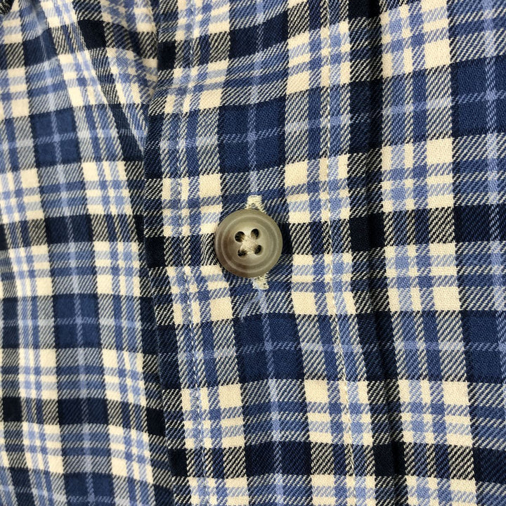 Ralph Lauren Classic Fit Long Sleeve Button Down Check Shirt, Men's Size L cotton blue type Vintage Second Hand