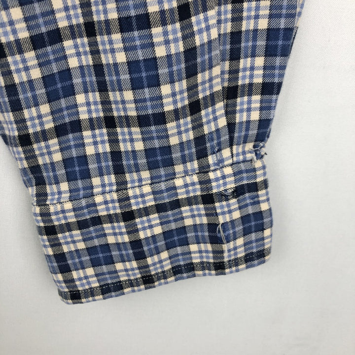 Ralph Lauren Classic Fit Long Sleeve Button Down Check Shirt, Men's Size L cotton blue type Vintage Second Hand