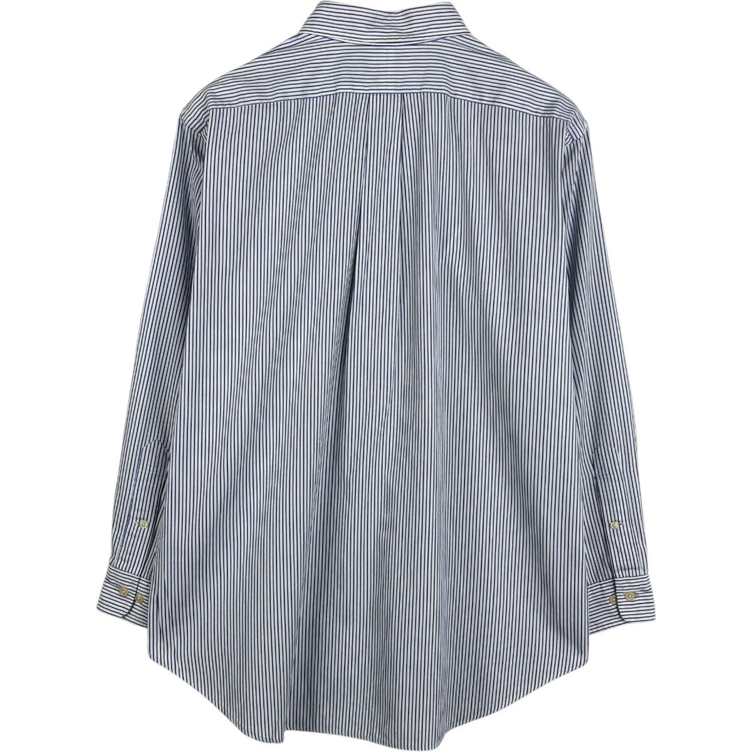 Ralph Lauren Classic Fit Long Sleeve Button Down Striped Shirt, Men's Size L cotton blue type Vintage Second Hand
