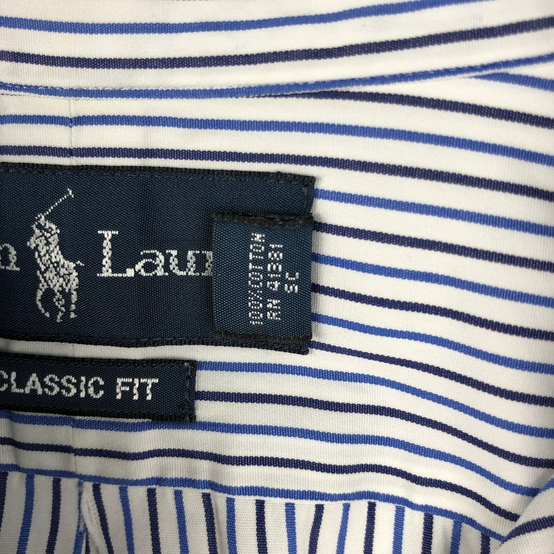 Ralph Lauren Classic Fit Long Sleeve Button Down Striped Shirt, Men's Size L cotton blue type Vintage Second Hand