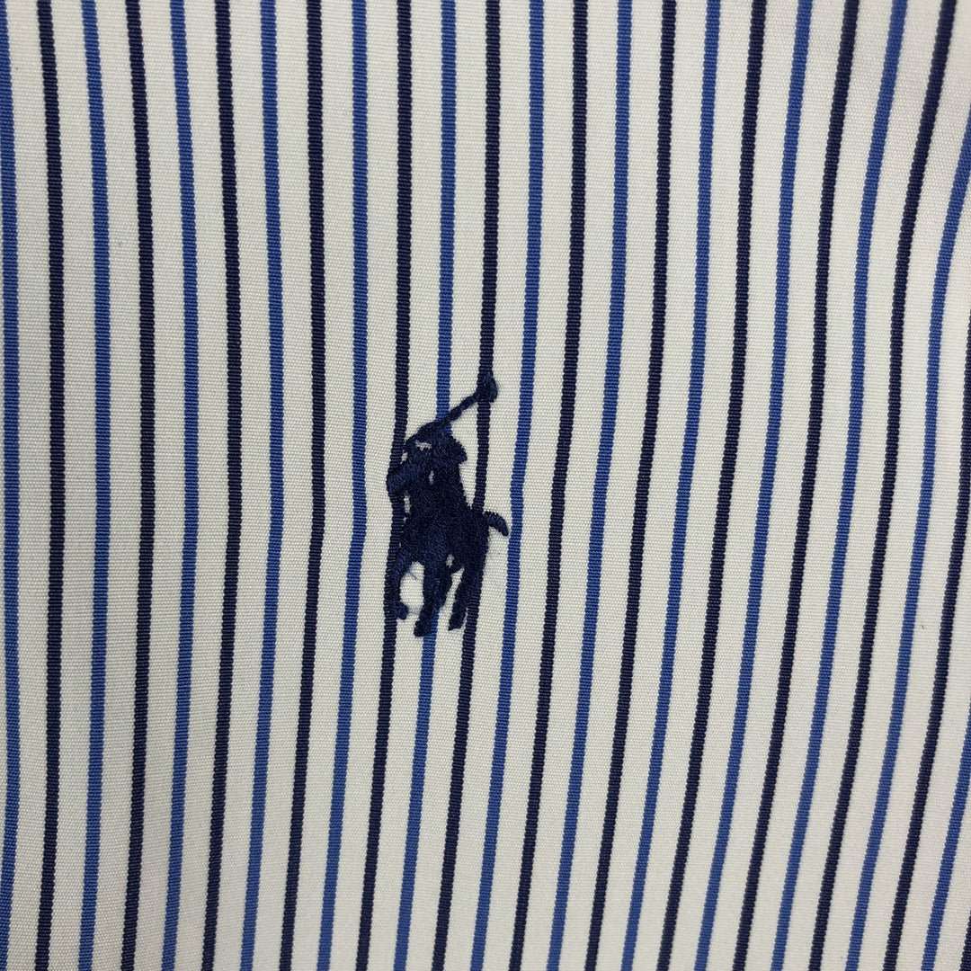Ralph Lauren Classic Fit Long Sleeve Button Down Striped Shirt, Men's Size L cotton blue type Vintage Second Hand