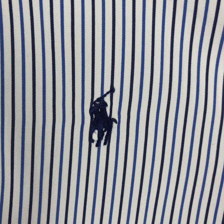 Ralph Lauren Classic Fit Long Sleeve Button Down Striped Shirt, Men's Size L cotton blue type Vintage Second Hand