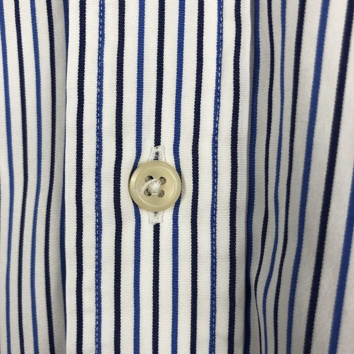 Ralph Lauren Classic Fit Long Sleeve Button Down Striped Shirt, Men's Size L cotton blue type Vintage Second Hand