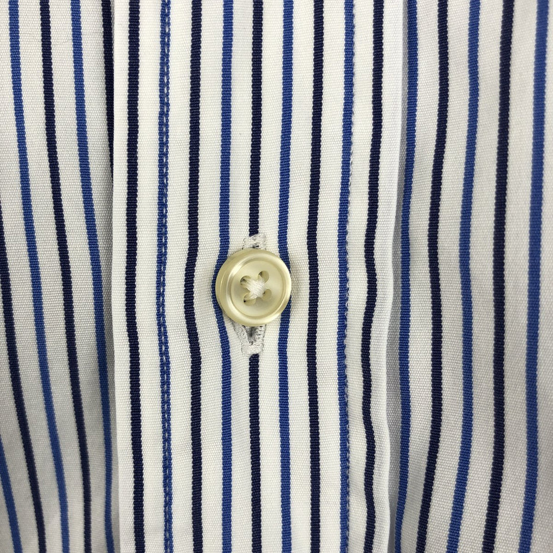 Ralph Lauren Classic Fit Long Sleeve Button Down Striped Shirt, Men's Size L cotton blue type Vintage Second Hand