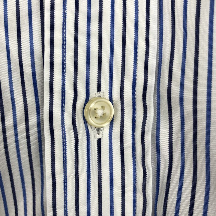 Ralph Lauren Classic Fit Long Sleeve Button Down Striped Shirt, Men's Size L cotton blue type Vintage Second Hand